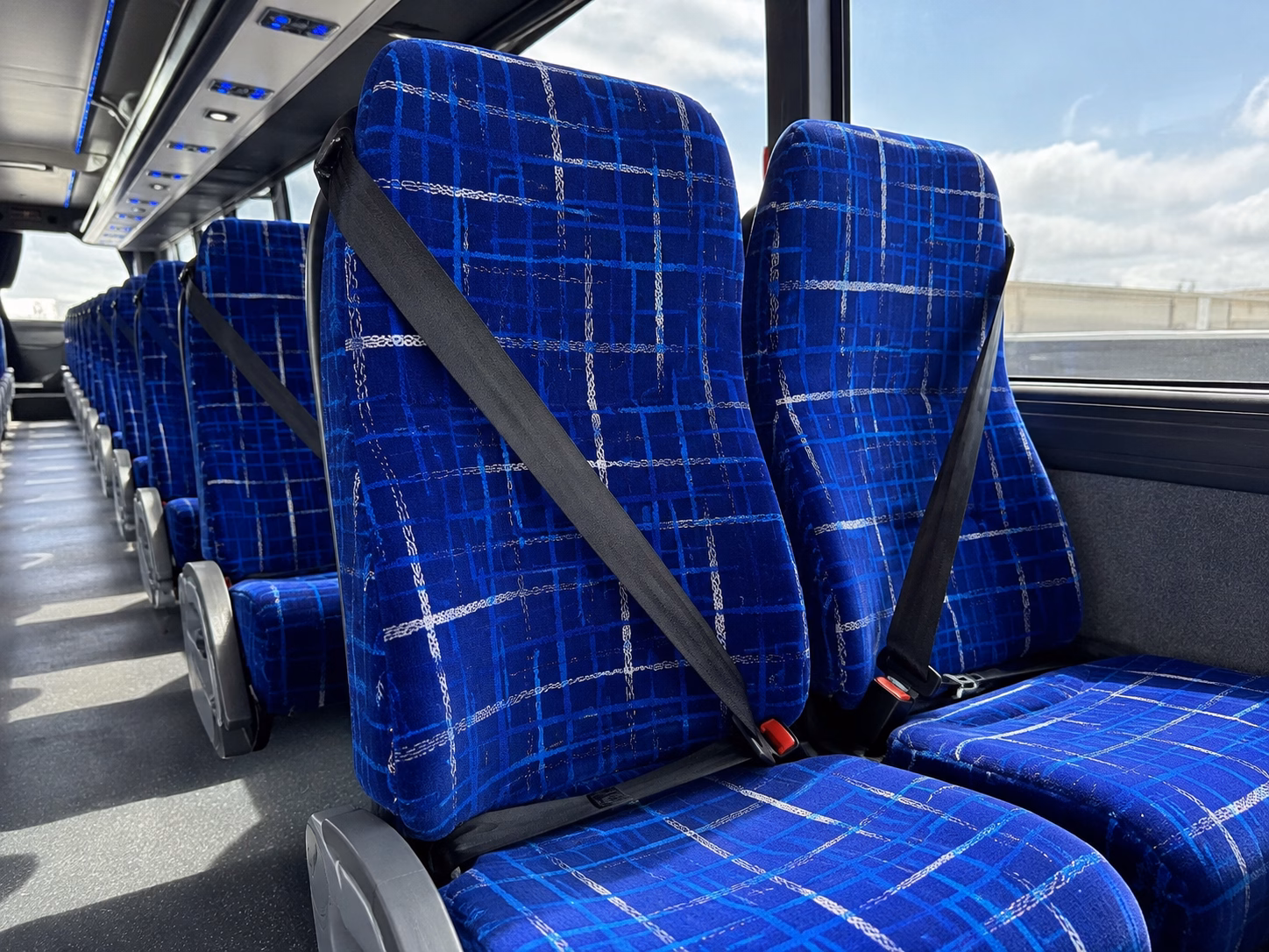 haltom city charter bus rental interior