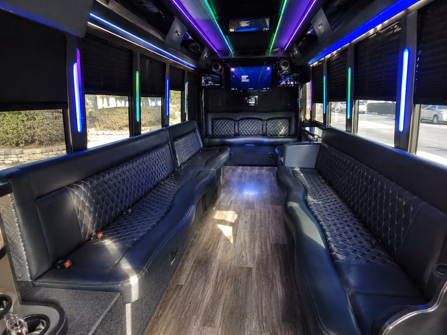 keller 15 passenger party bus interior