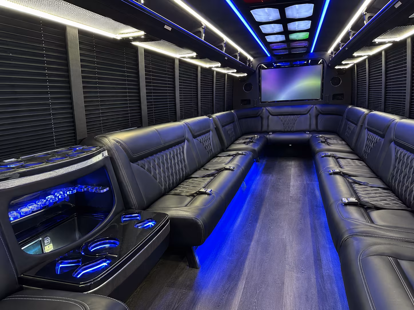 keller 20 passenger party bus inside