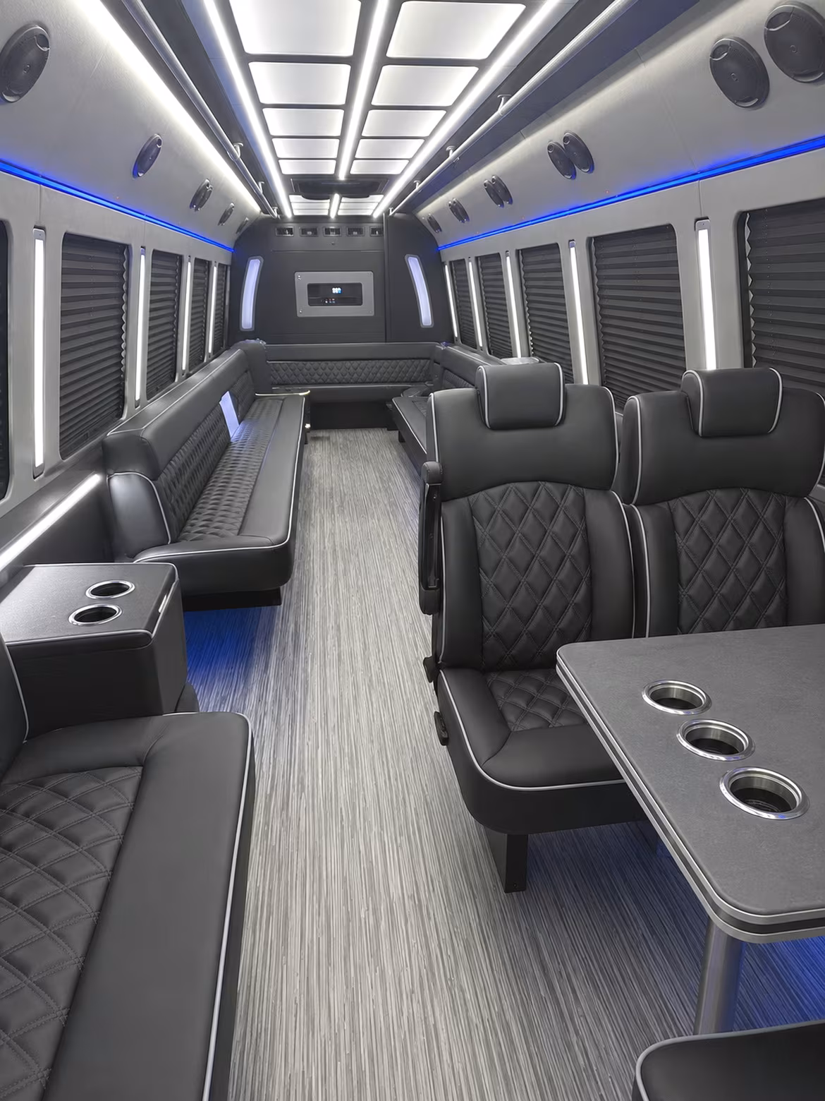 keller 25 passenger party bus inside
