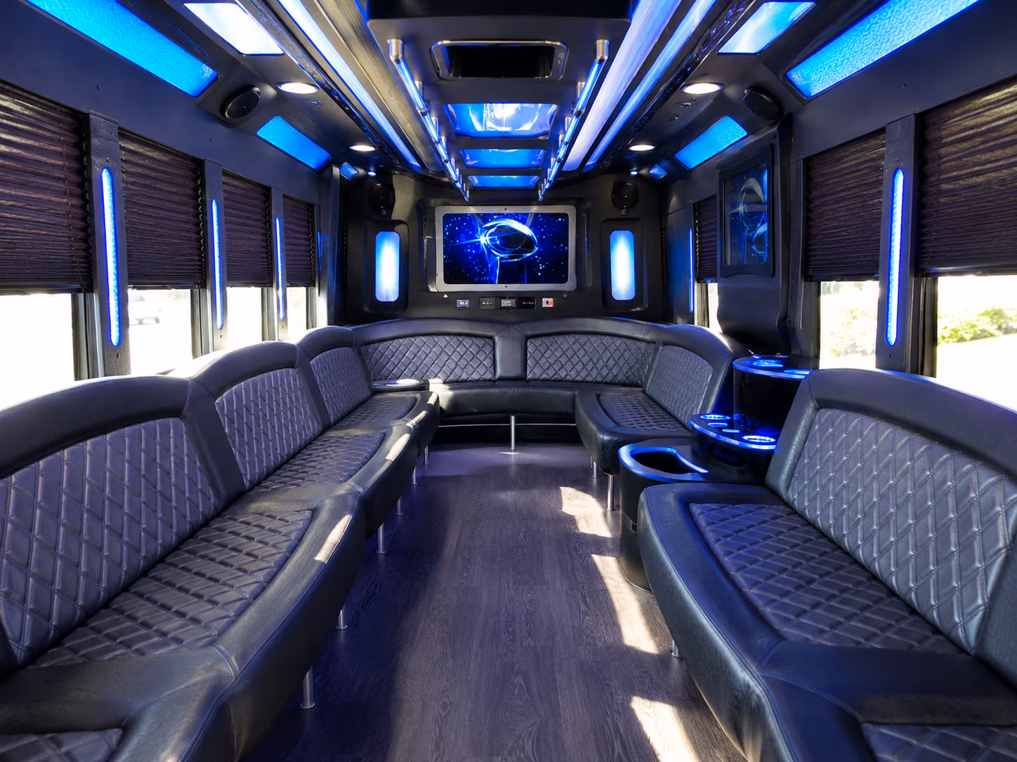 keller 28 passenger party bus inside