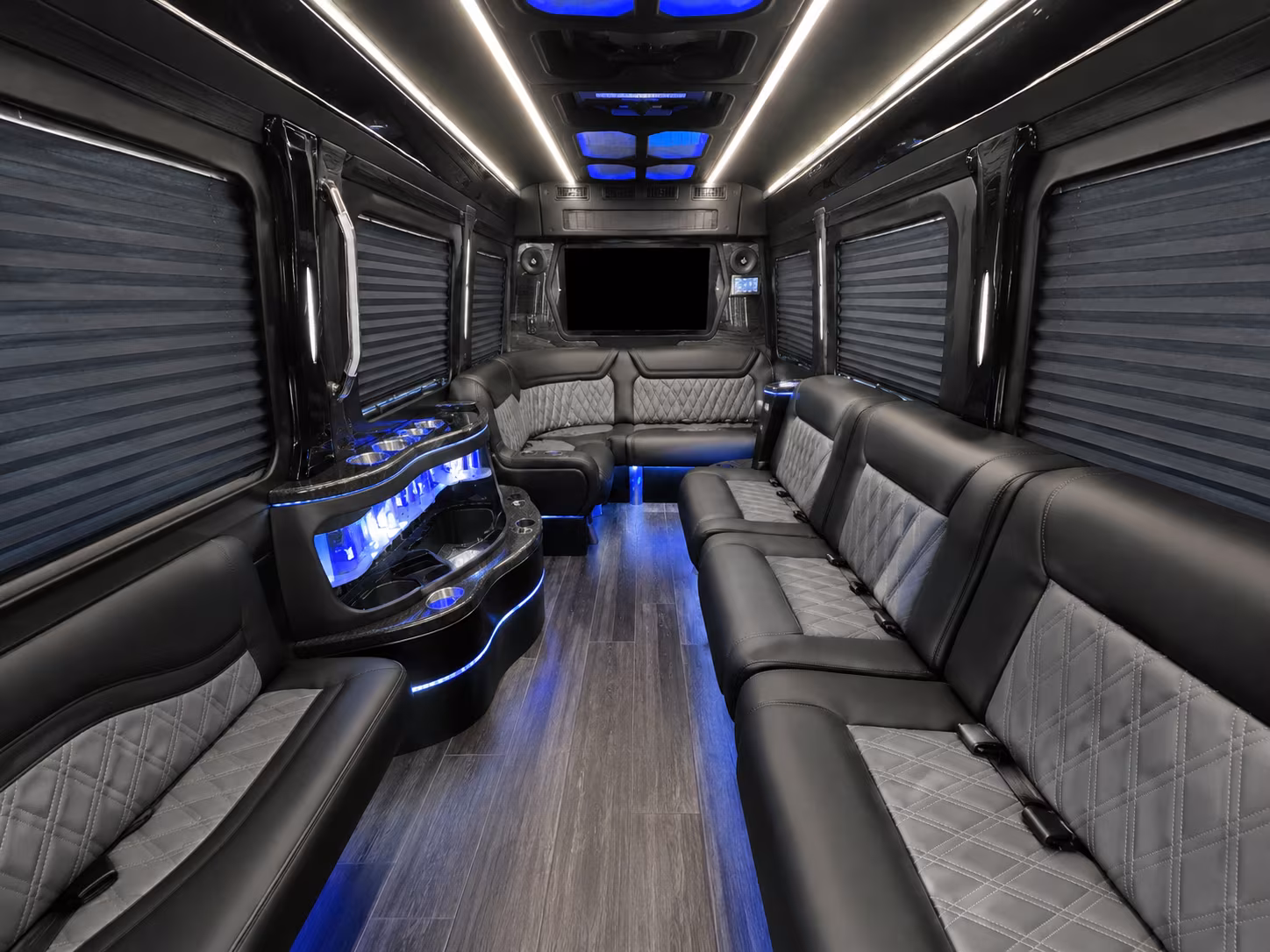 keller 30 passenger party bus inside