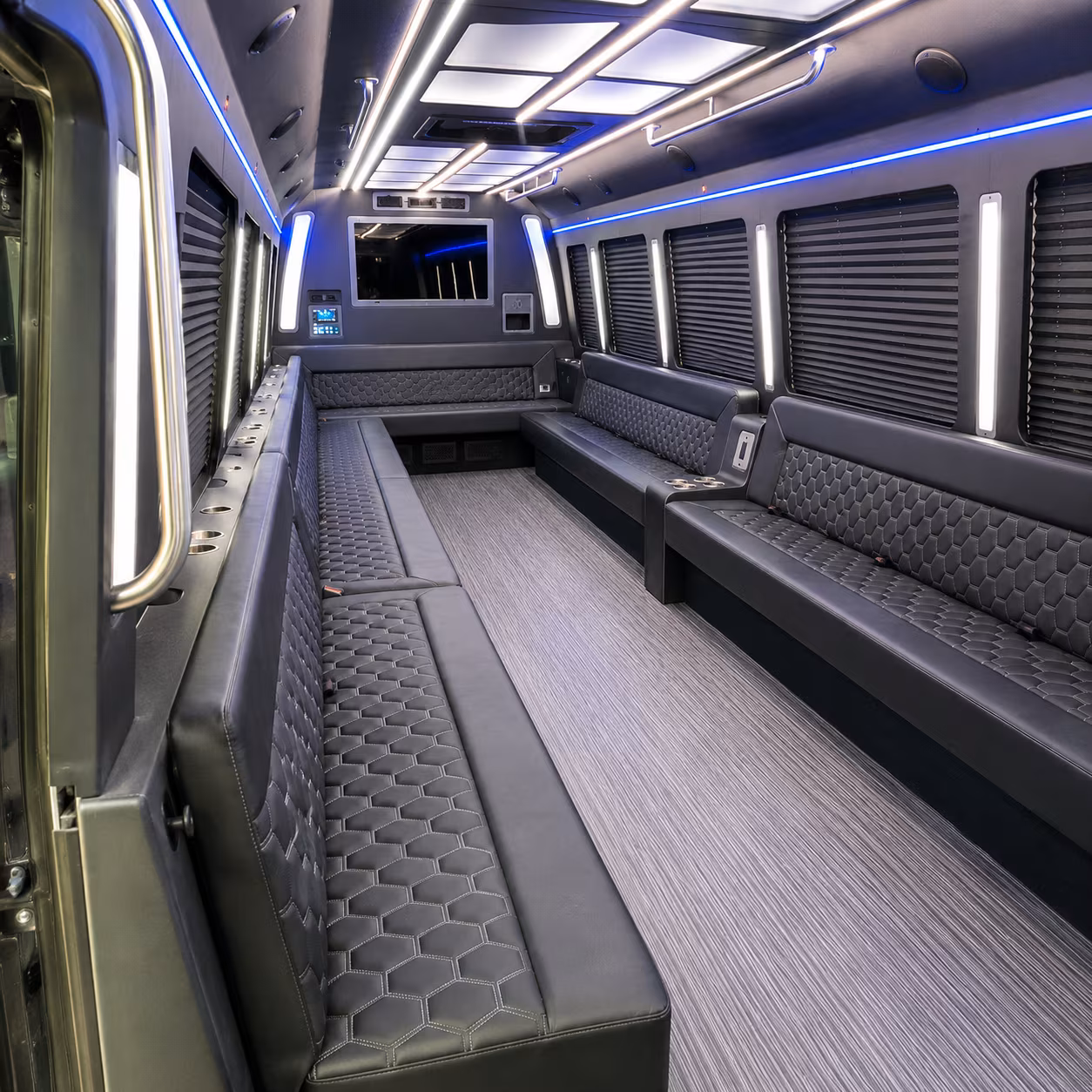 keller 40 passenger party bus interior