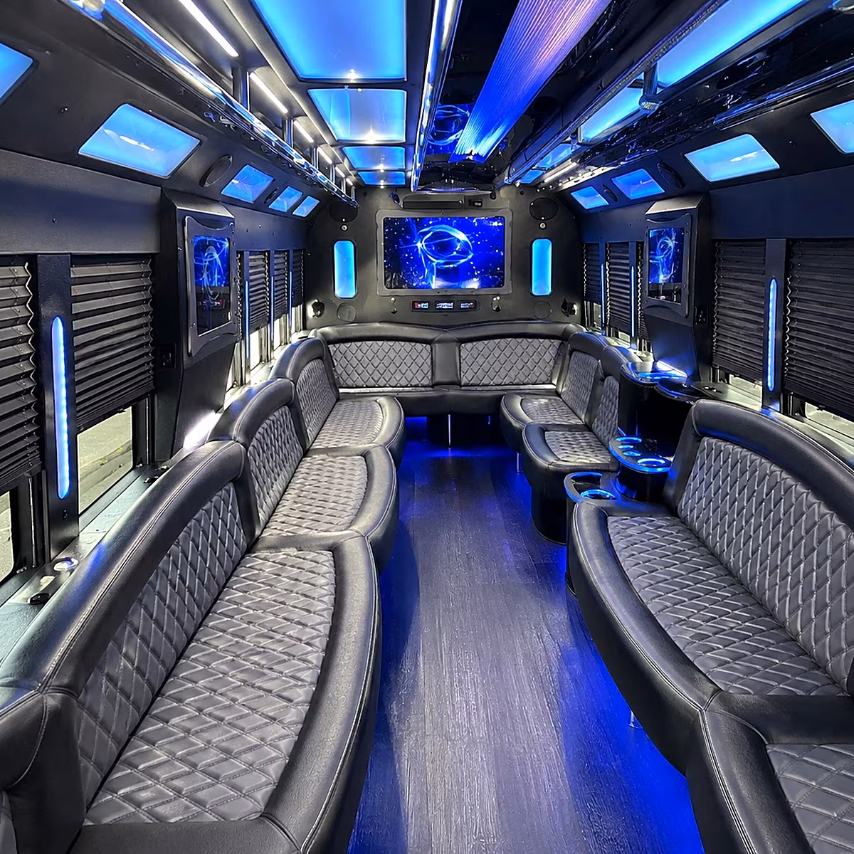 keller 50 passenger party bus interior