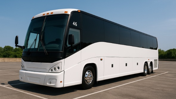 Exterior of Charter Bus Company Keller's 54 Passenger Charter Bus in Keller