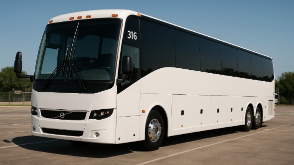 Exterior of Charter Bus Company Keller's 56 Passenger Charter Bus in Keller