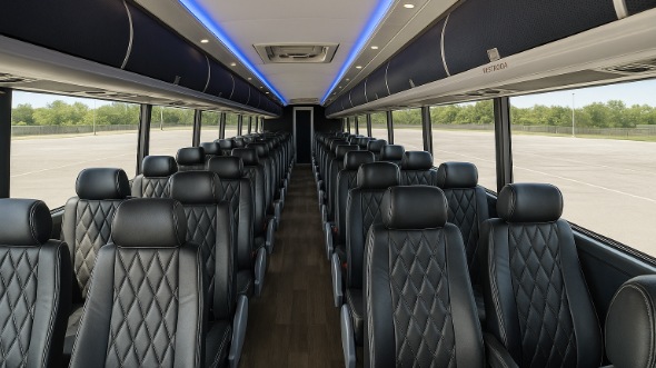keller 54 passenger charter bus inside